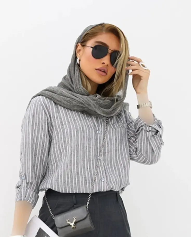 شومیز راه راه لینن